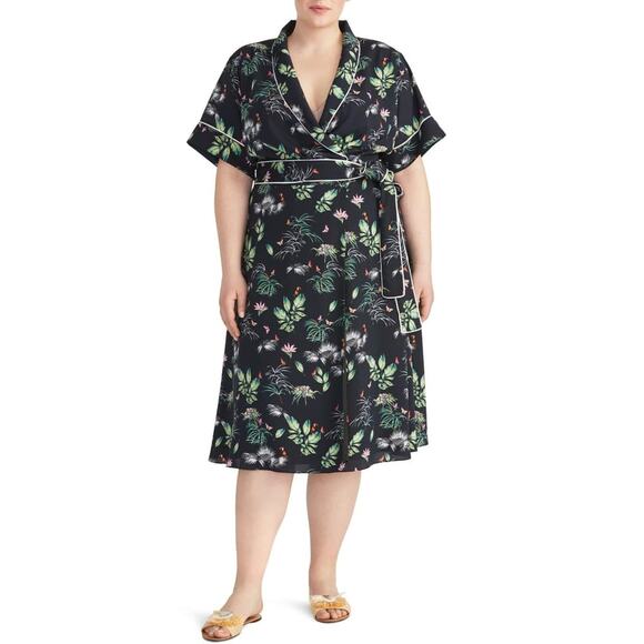 RACHEL ROY COLLECTION 2X Floral Print Wrap Dress